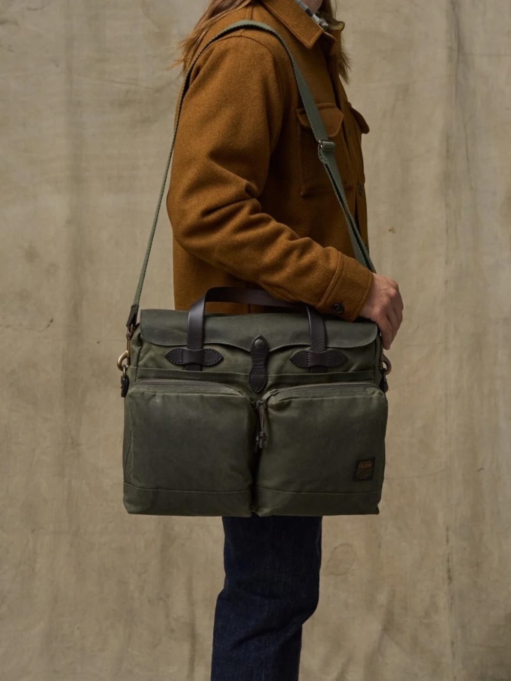 FILSON 24 Hour Tin Cloth Briefcase - Otter Green - NWT